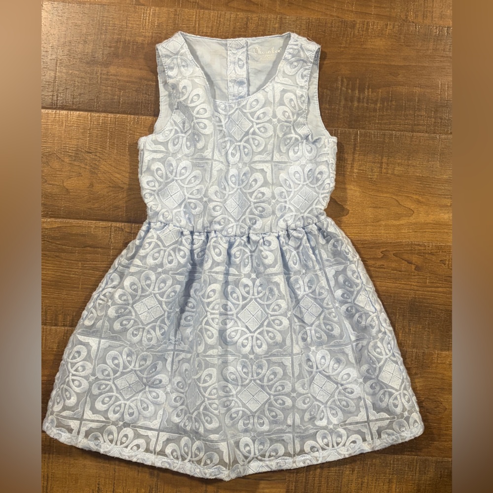 Girls Light Blue Sleeveless Dress